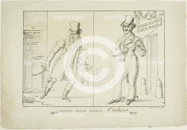 Autre Temps, autre... Calicot., c. 1817. Creators: Unknown, C. de Lasleyrie.