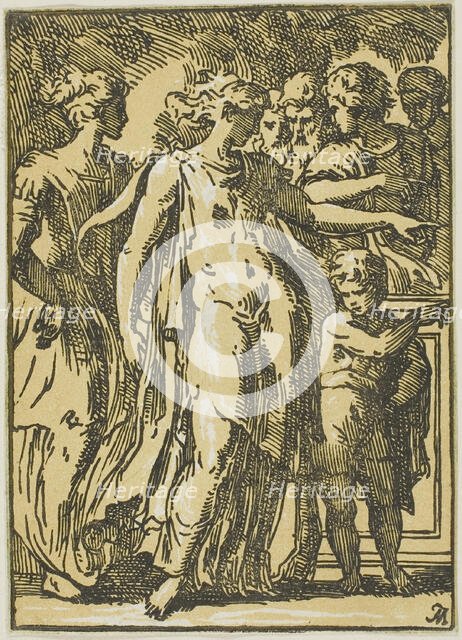 A Woman, a Child, and Figures around a Pedestal, n.d. Creator: Anton Maria Zanetti.