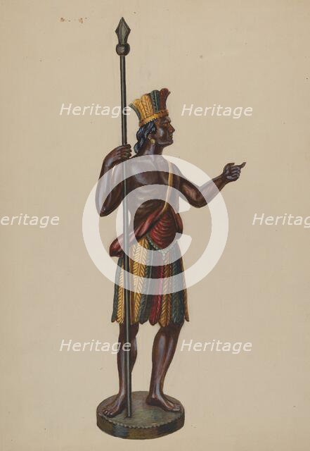 Cigar Store Indian, c. 1936. Creator: Richard F. Smith.