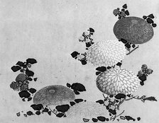 Chrysanthemums, 19th century. Creator: Hokusai School.