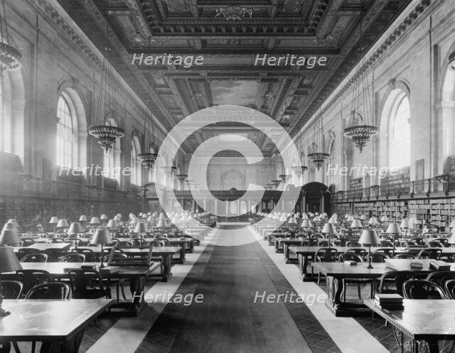 Main reading room, the New York Public Library, c.between 1910 and 1920. Creator: Unknown.