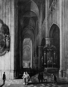 Interior of a Gothic Church at Night, ca. 1660. Creator: Pieter Neefs.