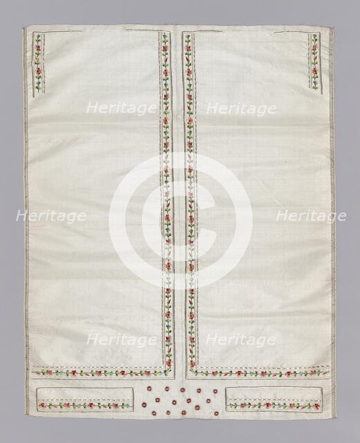 Embroidered Fabric for a Waistcoat front, France, 1800-15. Creator: Unknown.