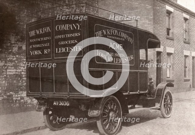 Delivery van, Leicester, 1918. Artist: Unknown