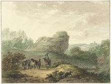 Landscape with horsemen, 1789. Creator: Hermanus Numan.