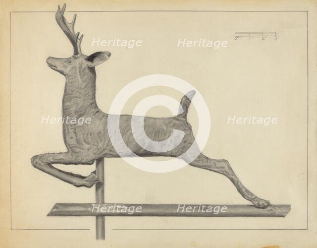 Deer Weather Vane, c. 1938. Creator: Salvatore Borrazzo.