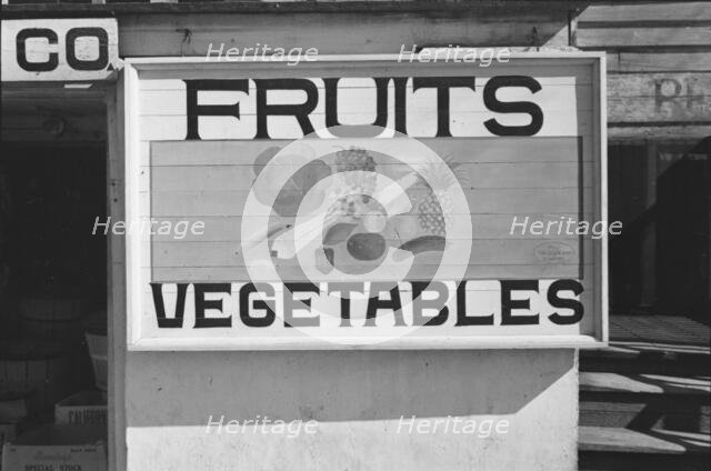 Fruit sign, Beaufort, South Carolina, 1936. Creator: Walker Evans.