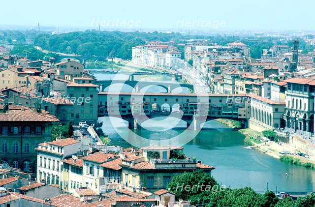 River Arno and Ponte Vecchio from Piazzale Michelangelo, Florence, Italy