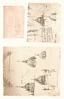 Three drawings of Milan Cathedral, c1472-c1519 (1883). Artist: Leonardo da Vinci.