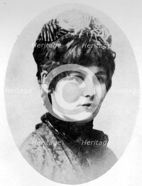 Portrait of Emmeline Pankhurst, 1879. Creators: Unknown, Arthur Reston.