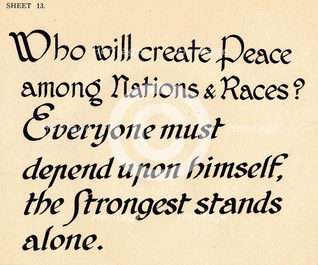 Sheet 13, from a portfolio of alphabets, 1929. Artist: Unknown.