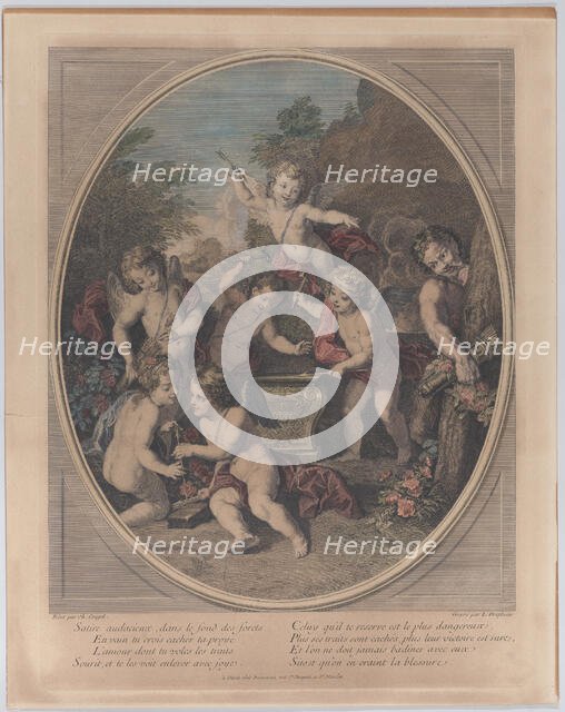 Bold satire in the depths of the forest (Satire audacieux, dans le fond des forets), 1714-39. Creator: Louis Desplaces.