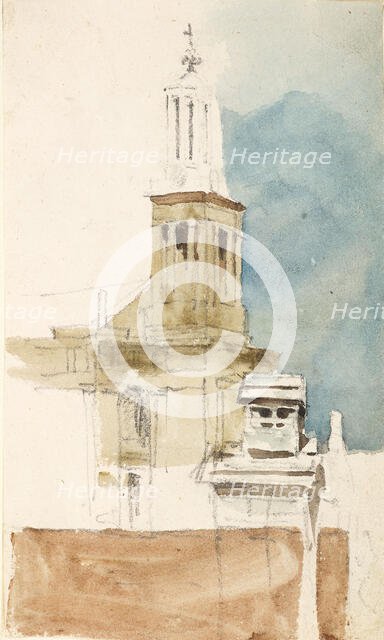 Sketch of a Church, c1840s. Creator: David Cox the Elder.