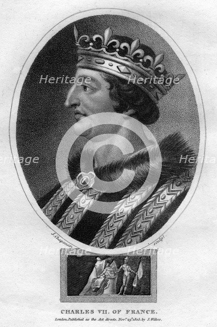 Charles VII, King of France, (1805).Artist: J Chapman