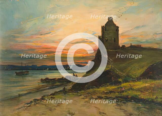 Castle Ruins on a Cliff Edge, 1851. Creator: Samuel Bough.