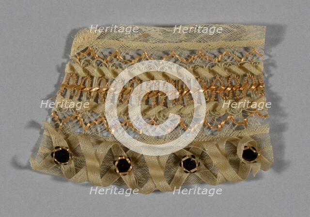 Fragment (Bonnet Trim), Europe, 1850. Creator: Unknown.