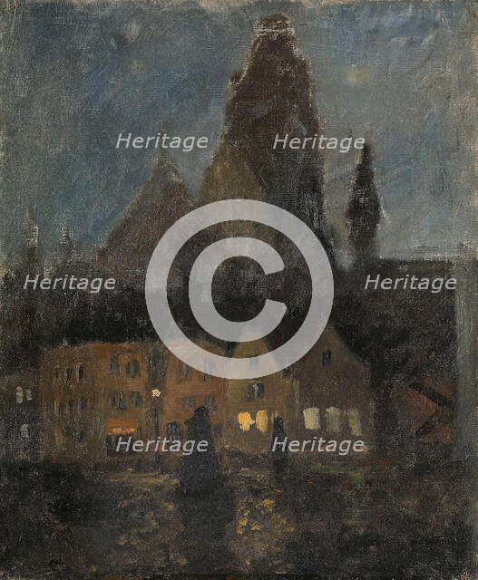 Evening in Dieppe, probably between 1894 and 1898. Creator: Frits Thaulow.