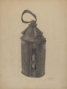 Hand Lantern, 1935/1942. Creator: William Schmidt.