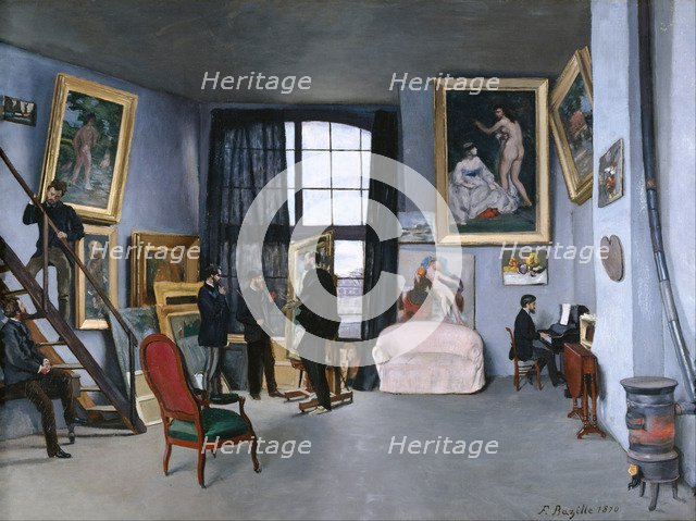 The studio of the artist at Rue de La Condamine, 1870. Artist: Bazille, Frédéric (1841-1870)