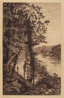 Untitled (Landscape with Fisherman), 1885. Creator: Henry Farrer.