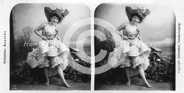 Portrait of a costumed woman, early 20th century.Artist: Aristophot