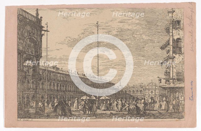 Piazza San Marco with the Procuratie Nuove on the left and the church of San Geminiano ..., 1735-46. Creator: Canaletto.