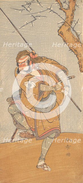 Onoe Matsusuke in the Role of Asahina in "Edo no Haru Meisho Soga", 1773. Creator: Shunsho.