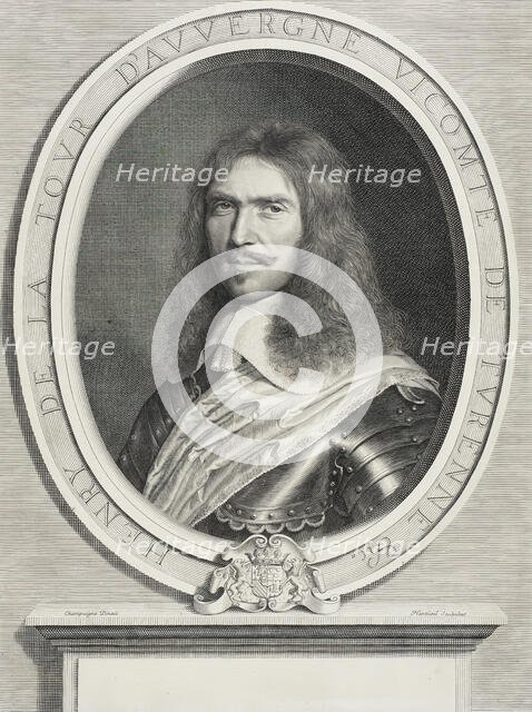 Henri de la Tour d'Auvergne, Marshal of Turenne, 1663. Creator: Robert Nanteuil.