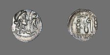 Denarius (Coin) Depicting the Goddess Venus with Cupid, 84-83 BCE. Creator: Unknown.