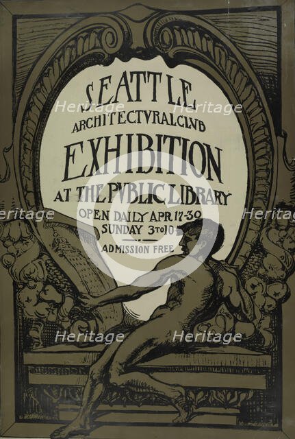 Seattle architectural club exhibition at the public library, c1887 - 1922. Creator: Unknown.