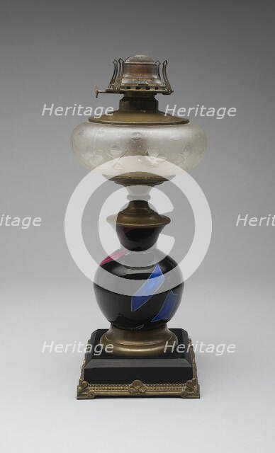 Sicilian Glass Lamp, c. 1878. Creator: Mount Washington Glass Company.