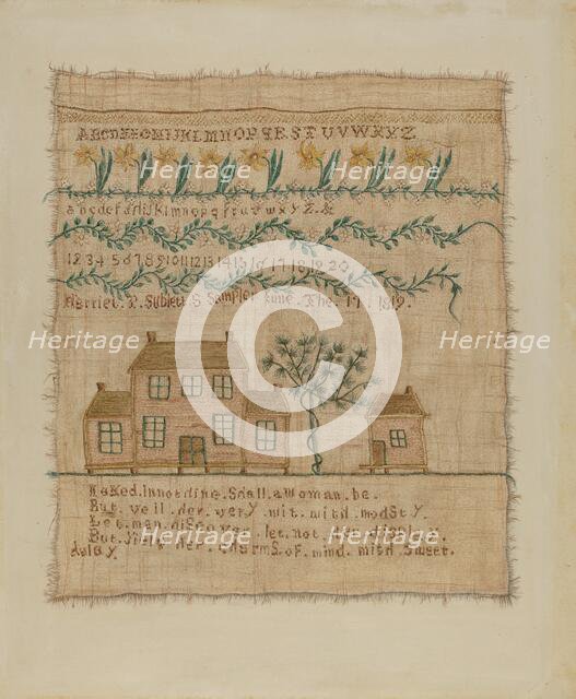 Sampler, c. 1938. Creator: Sarah F. Williams.