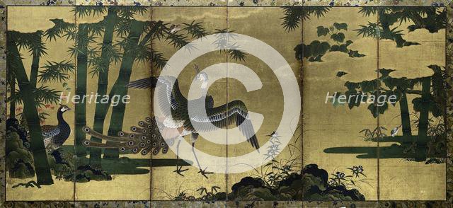 Peacocks and Bamboo, late 1500s. Creator: Tosa Mitsuyoshi (Japanese, 1539-1613), attributed to.