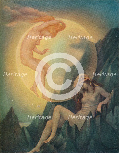 'Sleeping Earth and Wakening Moon', c1905. Artist: Mary Evelyn De Morgan.