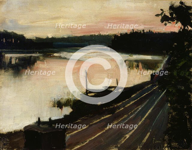 View from Elaintarha at Sunset, 1886. Creator: Akseli Gallen-Kallela.