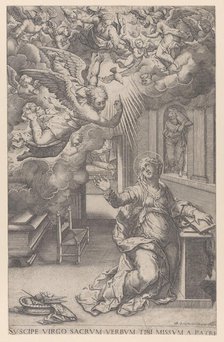 The Annunciation, 1571. Creator: Mario Cartaro.