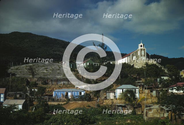 French village, a small settlement on St. Thomas Island, Virgin Islands, 1941. Creator: Jack Delano.