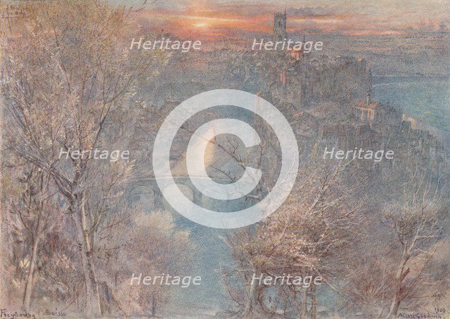 'Fribourg, Switzerland: Sunrise', 1900, (1923). Artist: Albert Goodwin.