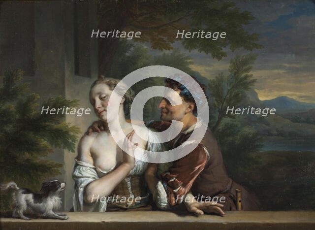 A Man Trying to embrace a Woman, mid-17th-early 18th century. Creator: Carel de Moor.