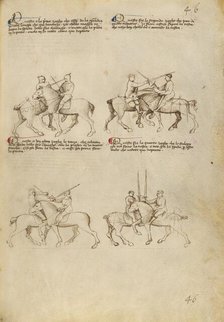 Equestrian Combat with Sword; Fior di Battaglia, about 1410. Creator: Fiore Furlan dei Liberi da Premariacco.