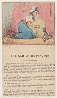 The Old Maid's Prayer!!, February 10, 1801., February 10, 1801. Creator: Thomas Rowlandson.