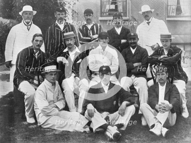 The England Test cricket XI at Lord's, London, 1899.  Artist: Hawkins & Co