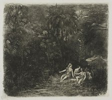 The Bathers beneath the Palms, 1871. Creator: Rodolphe Bresdin.