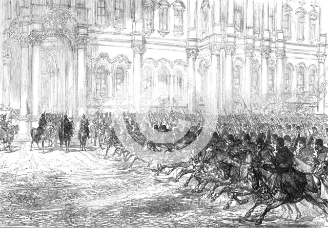 Marriage Festivities at St Petersburg: review before the Emperor, the Prince of Wales..., 1874. Creator: Unknown.