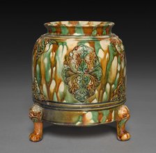 Jar with Applied Floral Decoration, 618-907. Creator: Unknown.