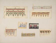 Eight designs for decorative borders, 1830-97. Creators: Jules-Edmond-Charles Lachaise, Eugène-Pierre Gourdet.