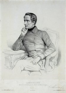 Portrait of Alphonse de Lamartine (1790-1869). Creator: Alophe, Marie-Alexandre Menut (1812-1883).