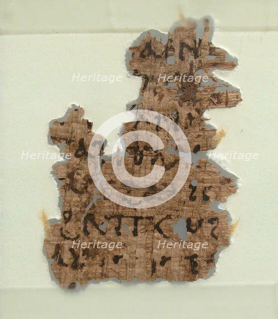 Papyrus Fragment, Coptic, 4th-7th century. Creator: Unknown.