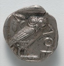 Tetradrachm: Owl (reverse), 500-430 BC. Creator: Unknown.