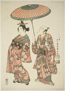 The Actors Nakamura Kiyosaburo I as Matsuyama and Ichimura Kamezo I as Wanya..., 1749. Creator: Ishikawa Toyonobu.